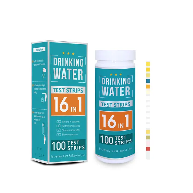 Customized 16 in 1 Complete Drinking Water Quality Test Strips 16 Parameters Test Kits