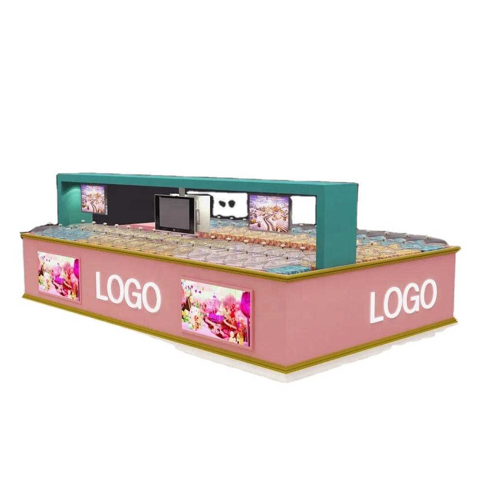Modern Candy Kiosk Design in Mall/portable Mobile Sweet Counter Stall Idea for Popcorn with Cotton Retail Display Shelf for Sale