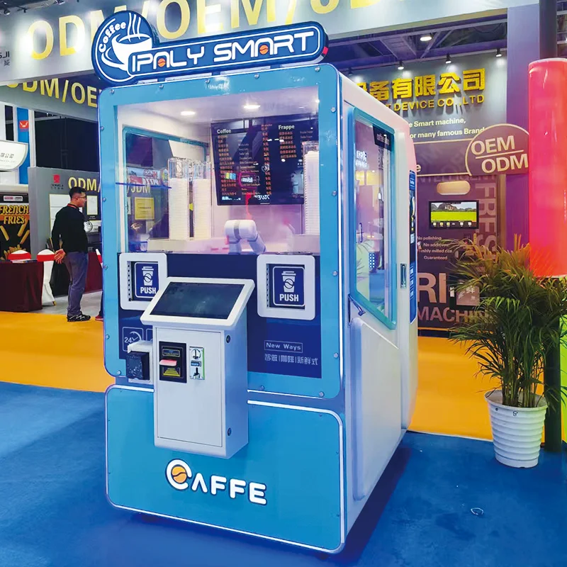 Smart and Coffee Vending Machine Fully Automatic for Business Robot Vending Machine Coffee Tea Bean with Card Operated Prices