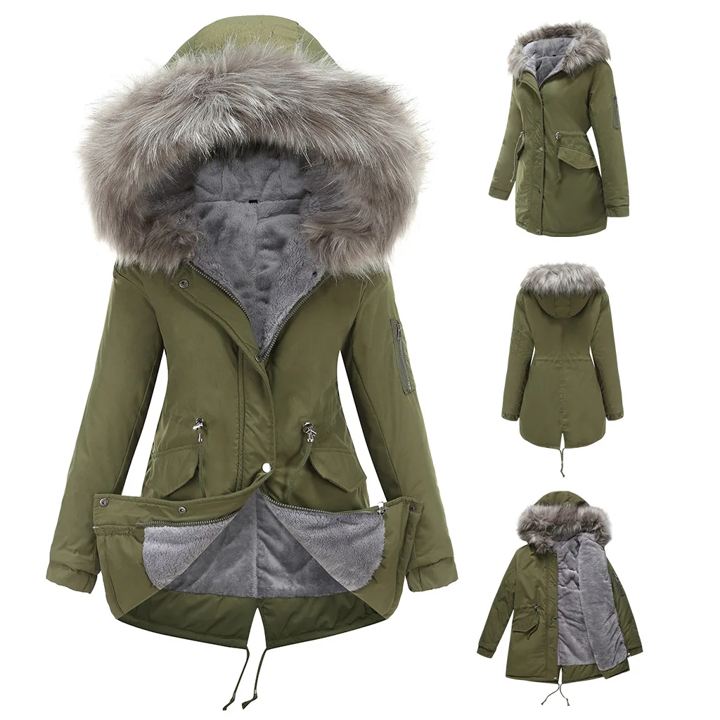 CUTeFiorino Abrigo Invierno Mujer: Chaqueta Larga Con Capucha, Gruesa E Impermeable Para Esquí Y Frío Extremo