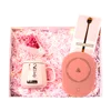 Pink-Heating cup with spoon+flower