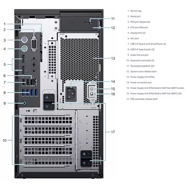 D Ell PowerEdge T40 Tower Server Intel Xeon E-2224G 16GB 2TB HDD Servers