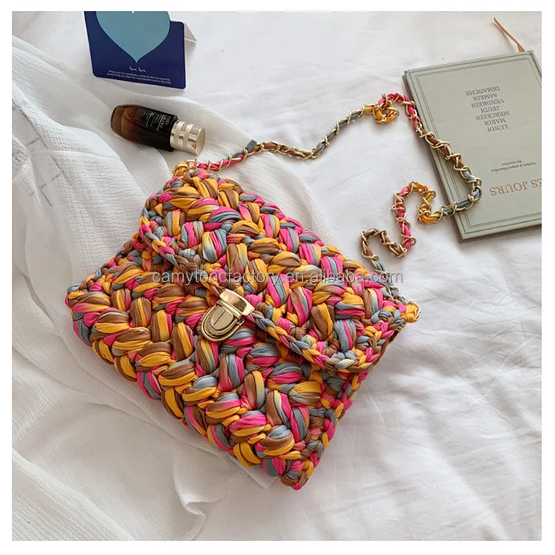 Wholesale Colorful Crochet Knitted Fashion Women Handmade Shoulder Bag ...