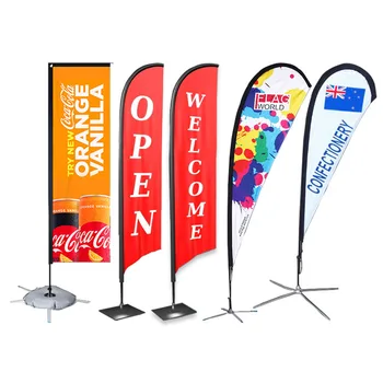 FEAMONT 2m 3m 4m 5m Feather Flag Flag Banner Custom Advertising Oriflamme Base Sale Sign Promotional Flags Kit Stand