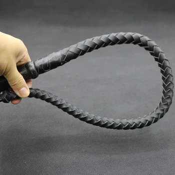 Fouet D'équitation 55cm En Cuir Frangé – Poignée Antidérapante, Dragonne, Pour Entraînement, Compétition Ou Spectacle