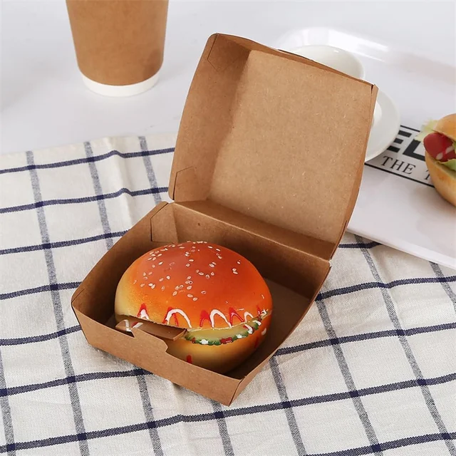 To Go Food Containers Burger Box  Small Pastry Boxes Mini Muffin Containers Kraft Food Box