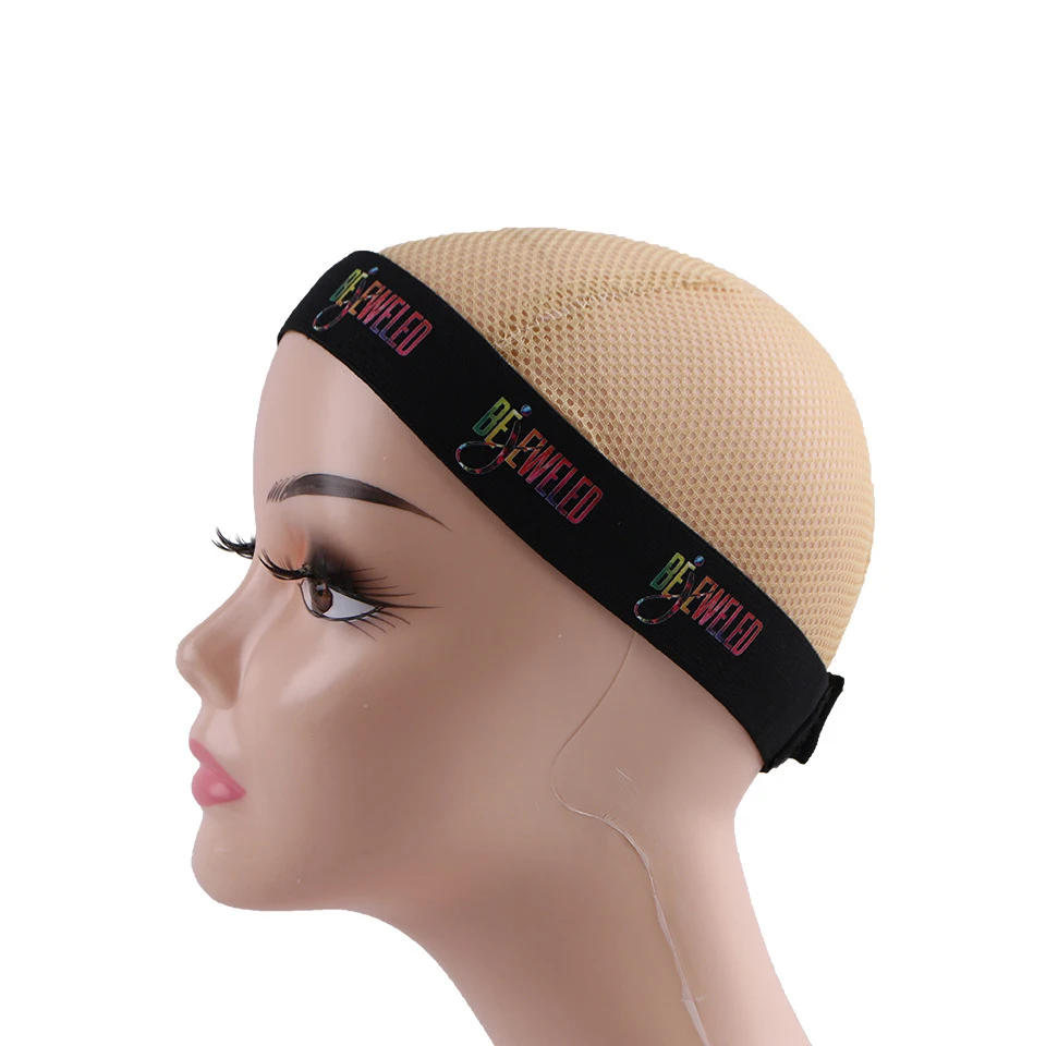Лидер продаж, эластичная лента для волос из спандекса с логотипом на заказ, регулируемый плавкий пояс для париков, сетка для волос, сетка для шитья волос