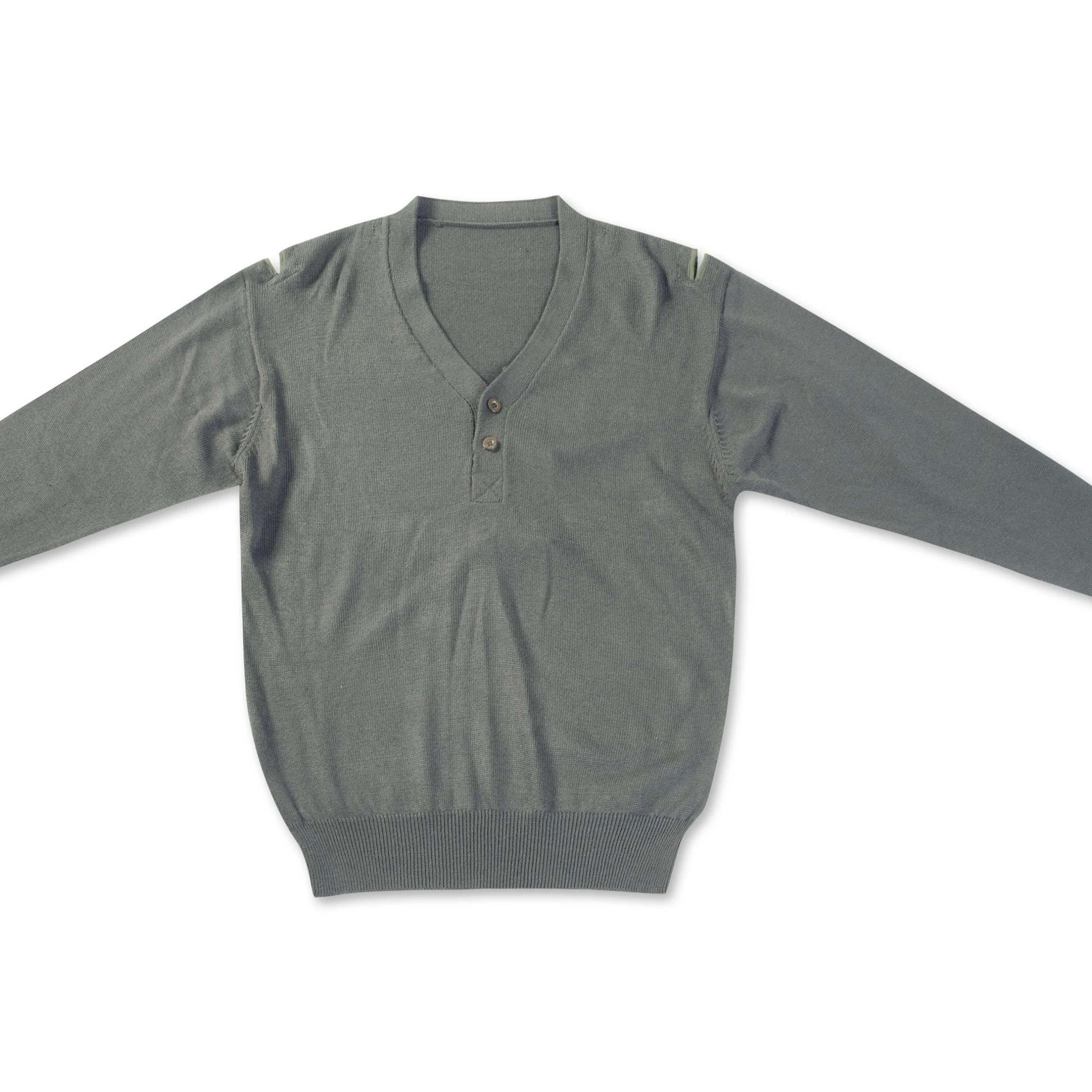 军用橄榄绿羊毛套头衫o领柔软男士毛衣