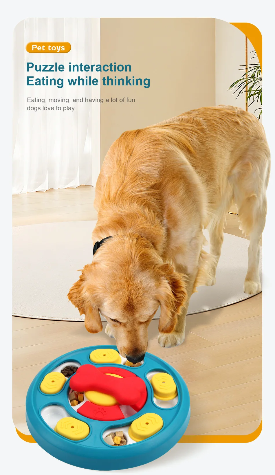 Pet Toys New Rotary Feeding Toys Slow Food Bowl Dog Rotary Table Gnawing Resistance Training Puzzle Dog Toys details