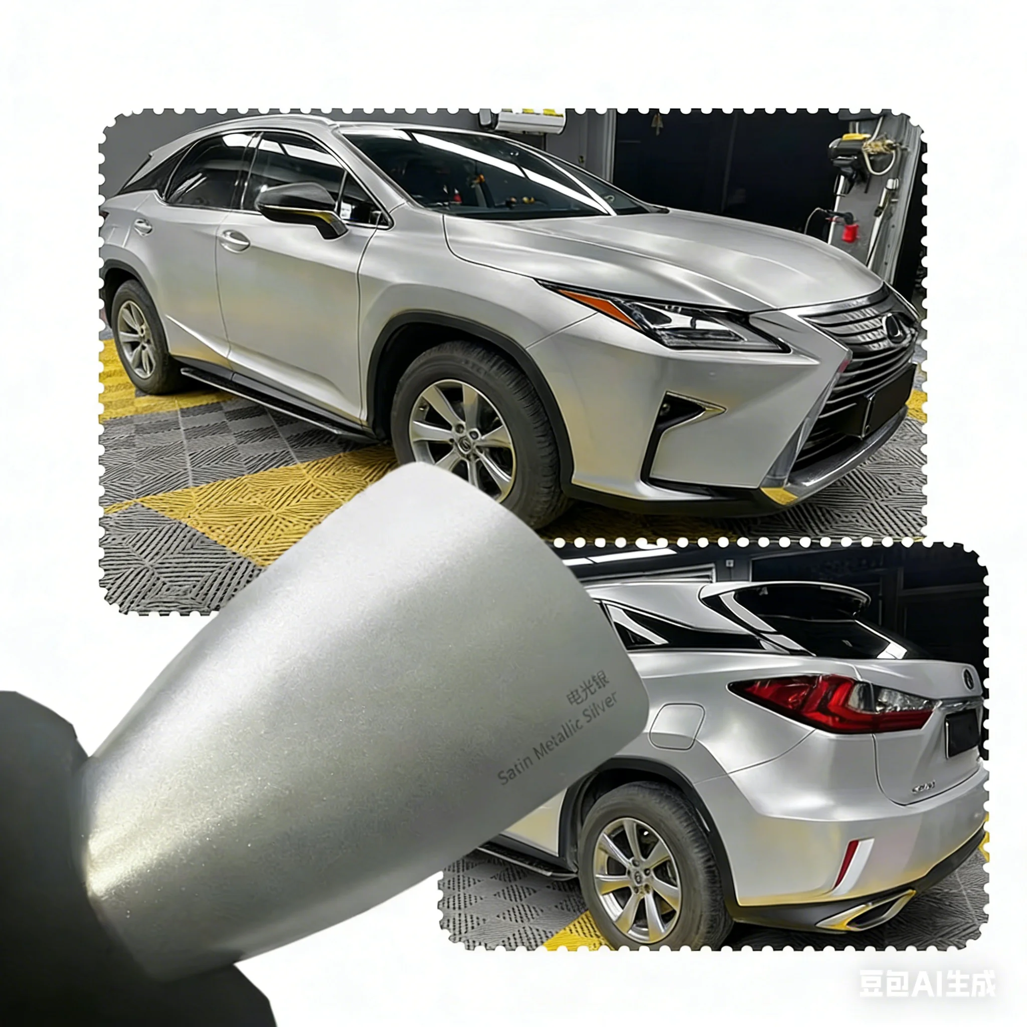 TOPCAR Color Changing PVC Body Satin Metallic Silver Car Film Wrapping Vinyl High Quality Air Bubble Free