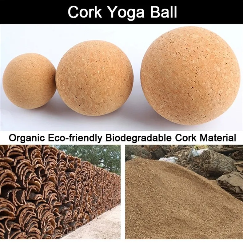 Ecofriendly 8cm Cork Massager Ball Custom Yoga Exercise Peanut Cork