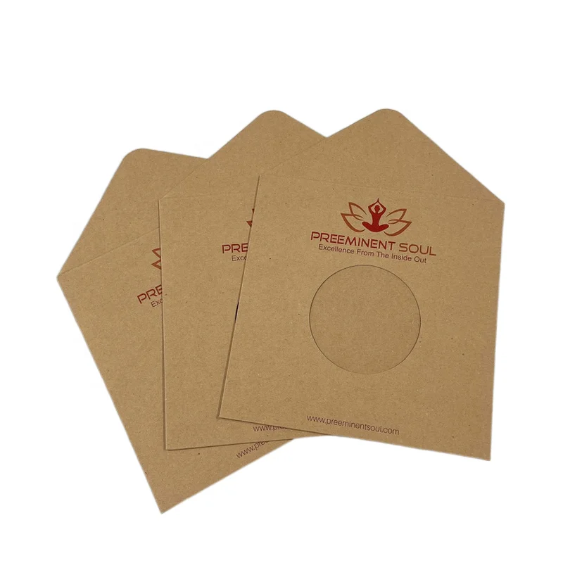 High quality custom brown kraft envelope with gold foil logo printed