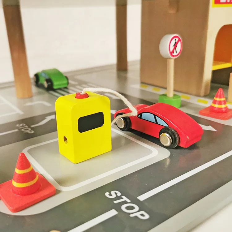 Простая и классическая детская деревянная игровая стоянка, игрушка для игры в дом и имитации рабочих сцен