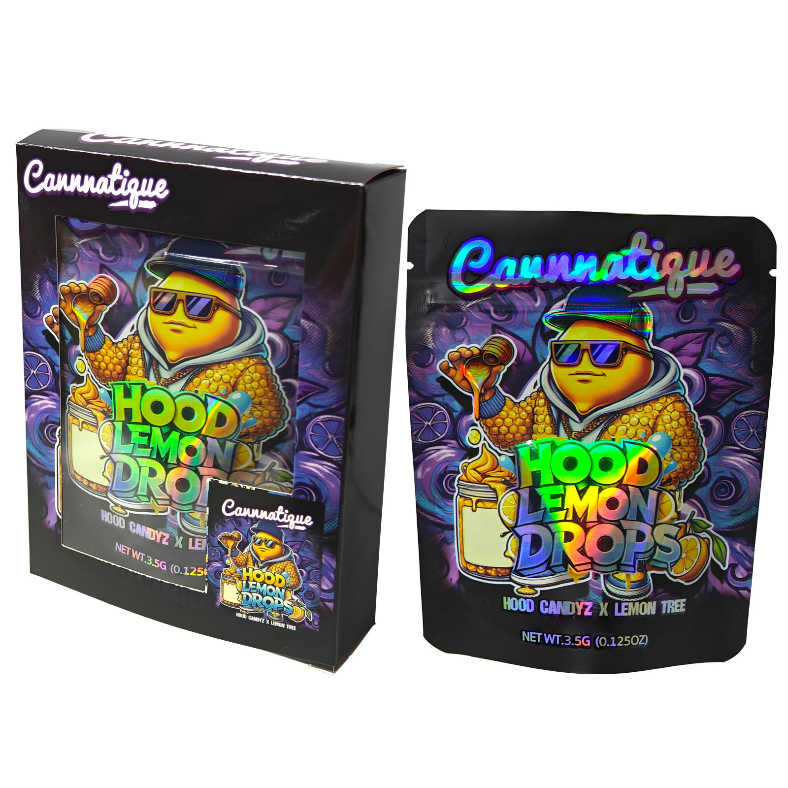3.5g 7g 14g 28g Mylar Bag Customized Smell Proof Edible Die Cut Mylar Bag Dry Flower Candy Cookie Tobacco Quality Packaging Box