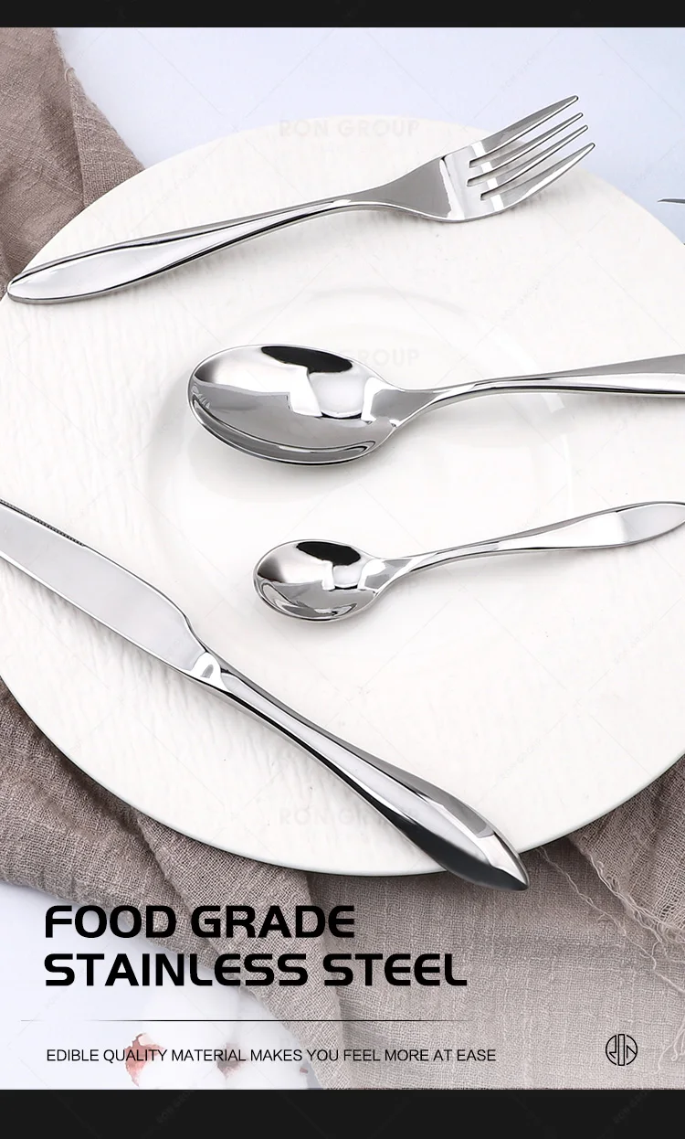 Elegance modern design restaurant flatware for wedding silverware food safe spoons forks knives stainless steel cutlery set