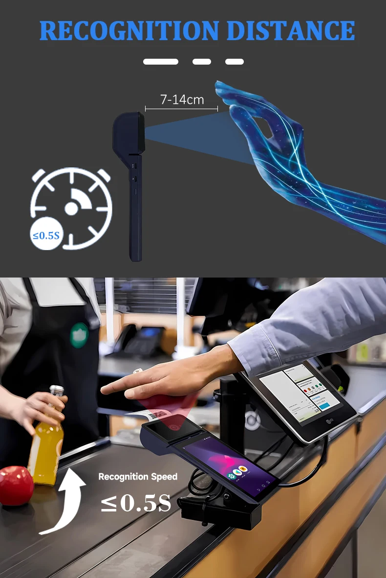 HFSecurity HP605PV Android Palm Vein Recognition POS Terminal NFC EMV ...