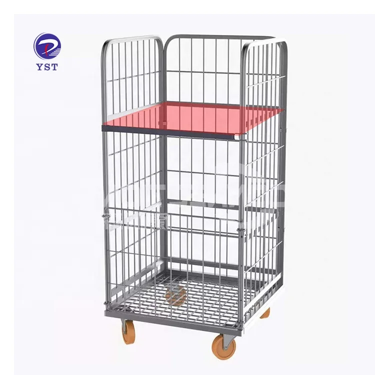 Factory Price Easy Assemble Collapsible Galvanized Welded Metal Laundry Trolley with Wheels