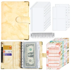 Wholesale Multiple Colors Mini Savings Challenge Binder A6 Cash Budget Binder with English Stickers