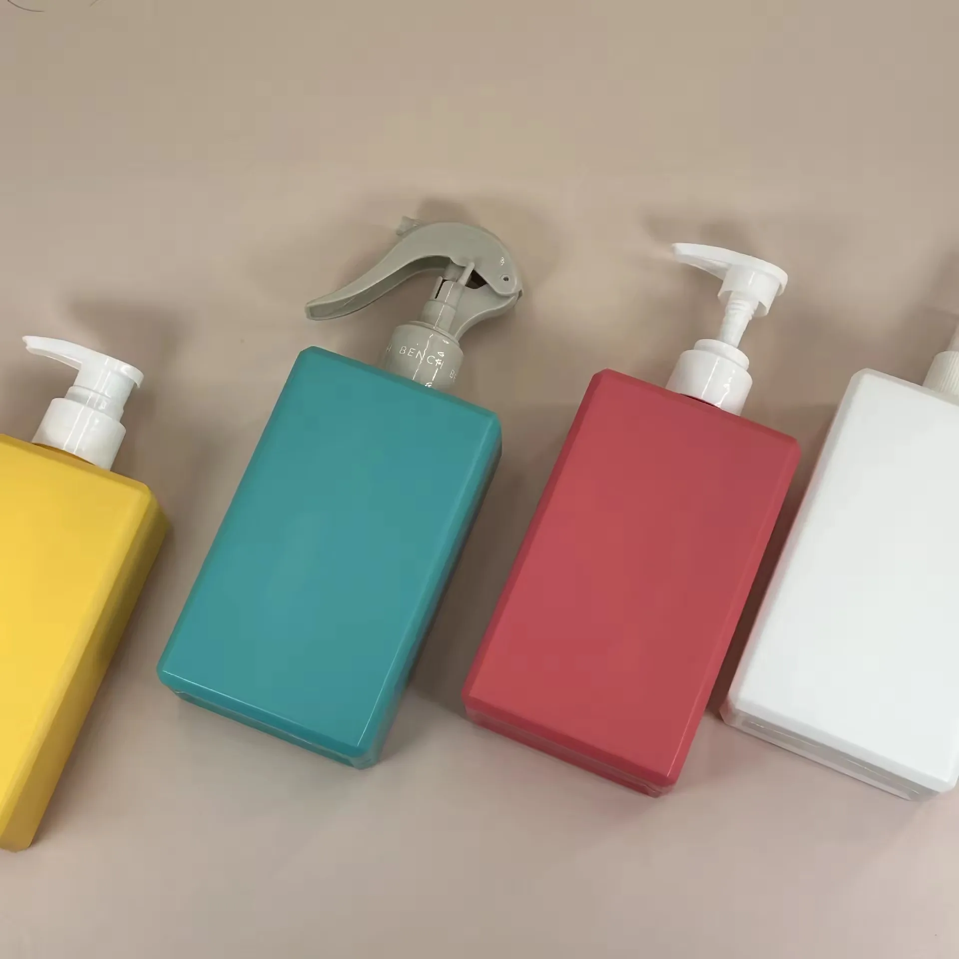 High Quality 250ml 300ml HDPE Soft Touch Empty Square Skincare Packaging Plastic Shampoo Body Wash Shower Gel Lotion Bottles