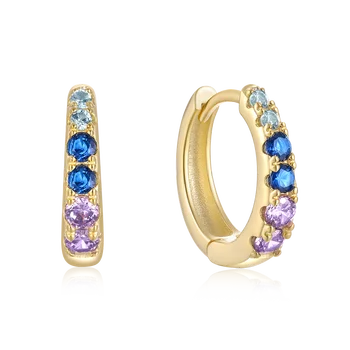factory dropshipping silver earrings jewelry S925 color  big or small gradient diamond zircon hoop earrings women