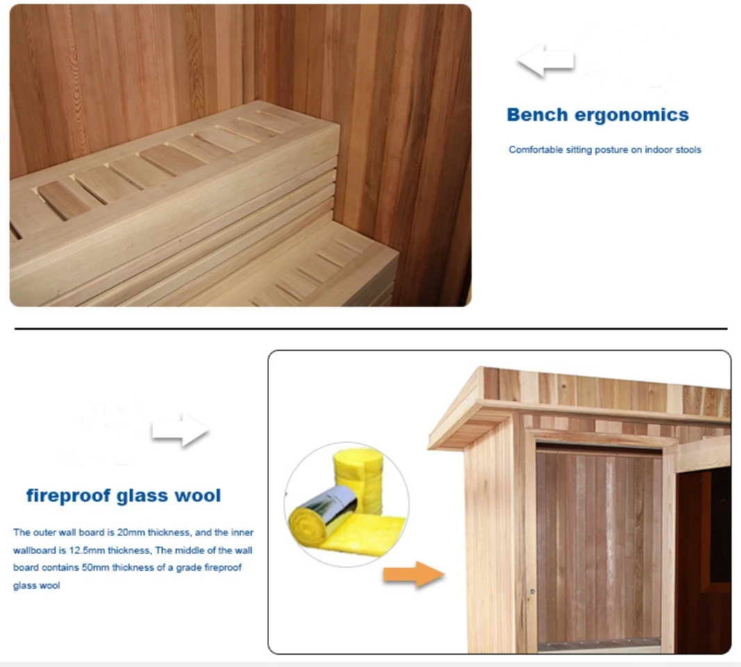 28 Person Electric/wood Fired Dry Steam Sauna House Outdoor Sauna Room