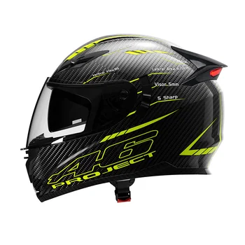 Unisex Full Face Custom Motorcycle Helmets with LED Light Factory Wholesale Most Popular ABS Helmet New Condition