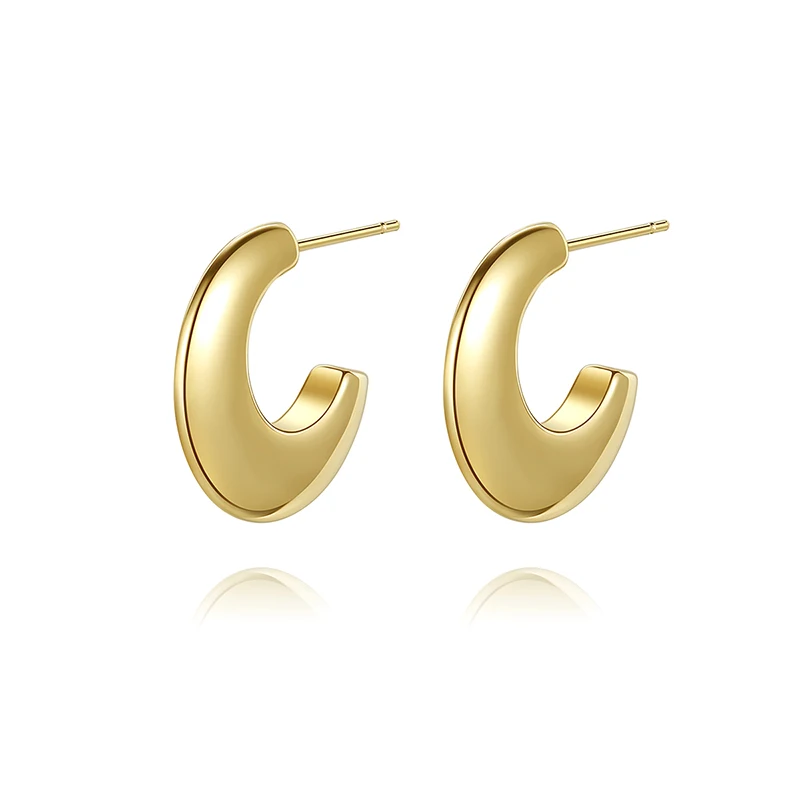 Stylish Irregular Hammered Texture Statement Earrings For Women 18k Gold Plated Chunky Earrings Waterproof Fashion Jewlry Gift