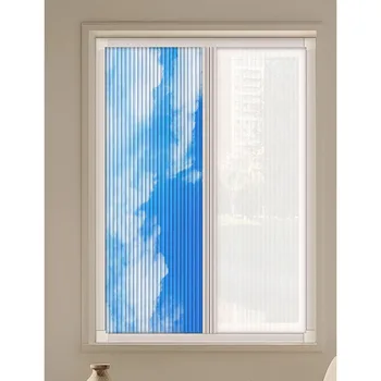 Perforation-free honeycomb curtain with inner window waterproof shutter for inverted window kitchen and bathroom