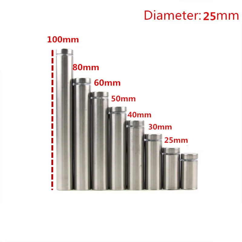 10 Distanziali Per Targhe In Acciaio Inox 12x25mm - Con Viti E Tubi Di Espansione, Per Cartelloni Pubblicitari - Foto 6