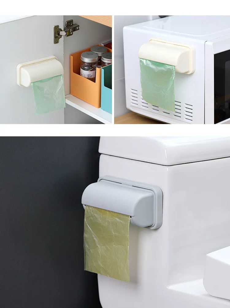 Kitchen garbage bag storage device Extractor creative wall-mounted non-punching plastic bag storage box manufacture