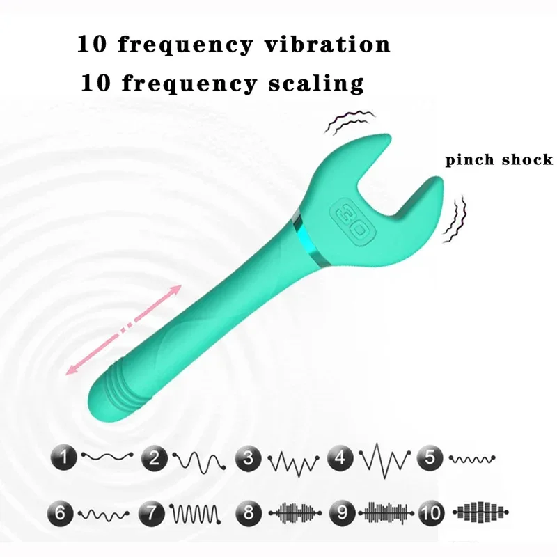 Senior Simulation 30 Wrench Vibrator Automatic Telescopic Dildo AV Stick Massager Female Masturbator Wrench Sex Toys