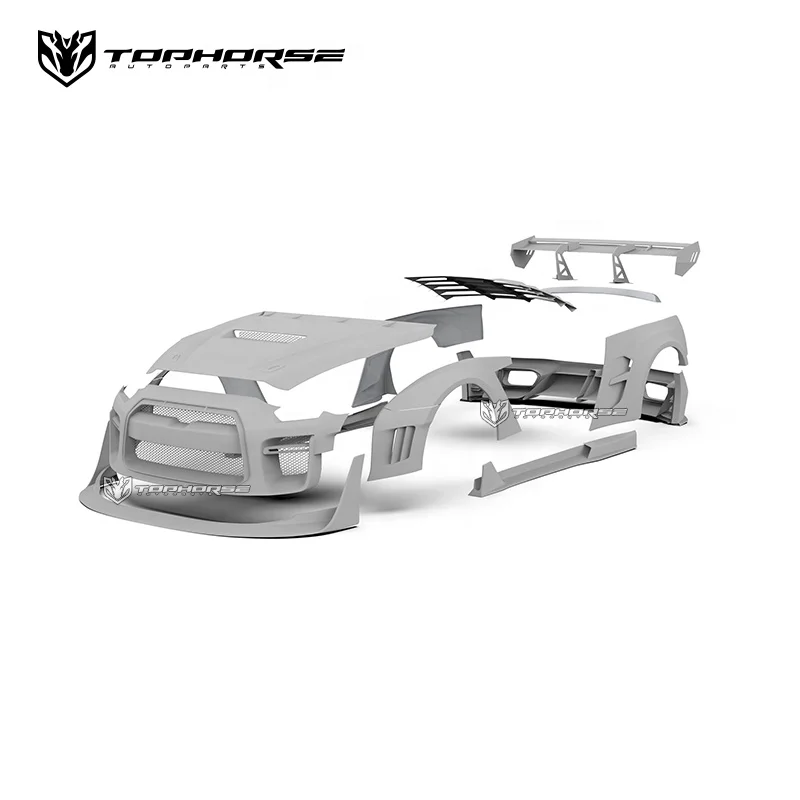 日産　GT-R R35 前期　リアバンパー、サイドスポイラーセット 日産 GT-R R35 後期型 ボディキット バンパー ボンネット サイド
