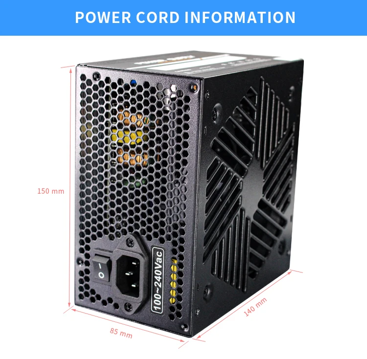 SNOWMAN ATX 700W PSU 80 PLUS ブロンズ電源供給ユニット 3年保証