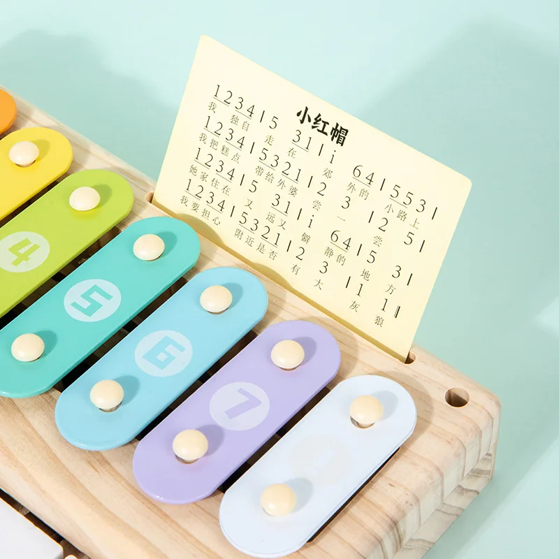New Baby Musical Instrument Toys 2-in-1 Wooden Hand-Knocking Piano Toy Xylophone for Kids Montessori Education Musical Toys