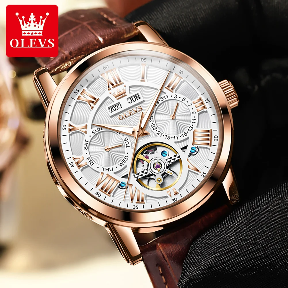 OLEVS 6668 Brand Agent - Superior Man's Watch with Leather Band