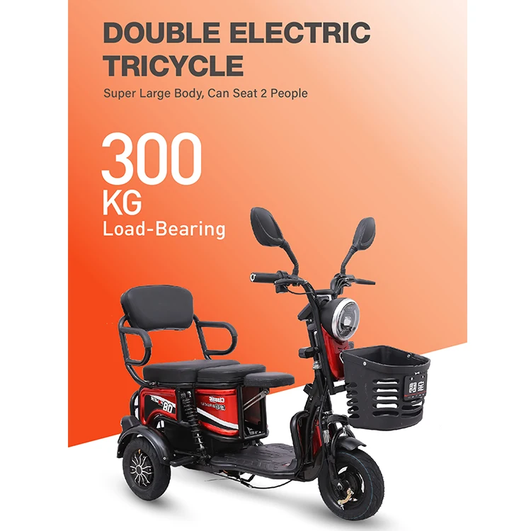 EEC V3-XN Model 400w 800w Electric Tricycle High Quality Wheel Electric  Scooter With Basket