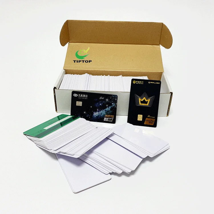 Низкая цена надежный поставщик Tiptop цветная или белая струйная печать ПВХ пластиковая идентификационная карта