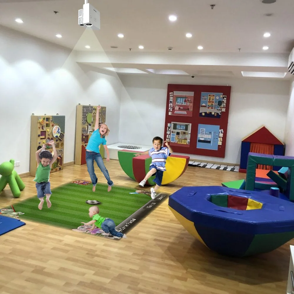Chariot 3D Animation Interactive Floor Projector System with Free Football Soccer, Pond, Flower, Piano, Fish and so on Effects.