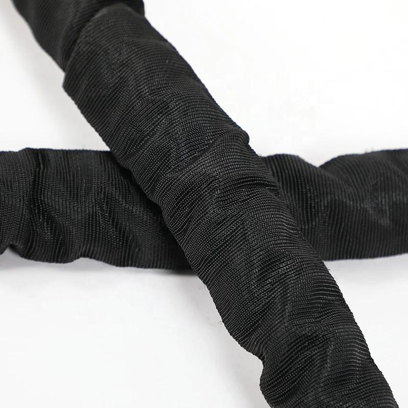 Customizable Logo High Quality Poly Dacron Battle Ropes Black with Nylon Cover 38mm 50mm Fit Body 9m Length