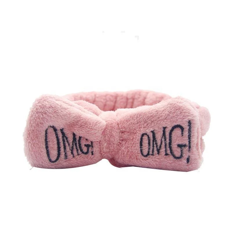 new design korean style bow wash face hair band coral velvet