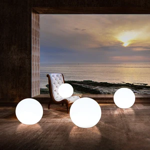 Glolite PE Plastic Rechargeable Waterproof Battery Operated Solar Charging Beach Event Garden Led Ball Sphere Stone Light Lamp