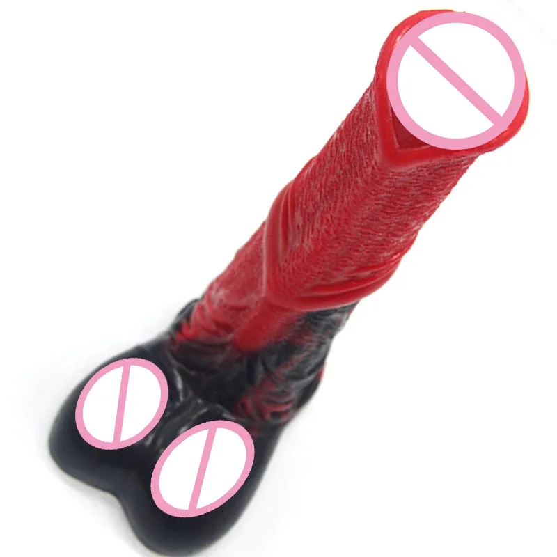 faak 24.5cm cavallo rosso gomma pene giocattoli del sesso dildo animale del  pene dildo del dildo del cavallo per le donne masturbazione