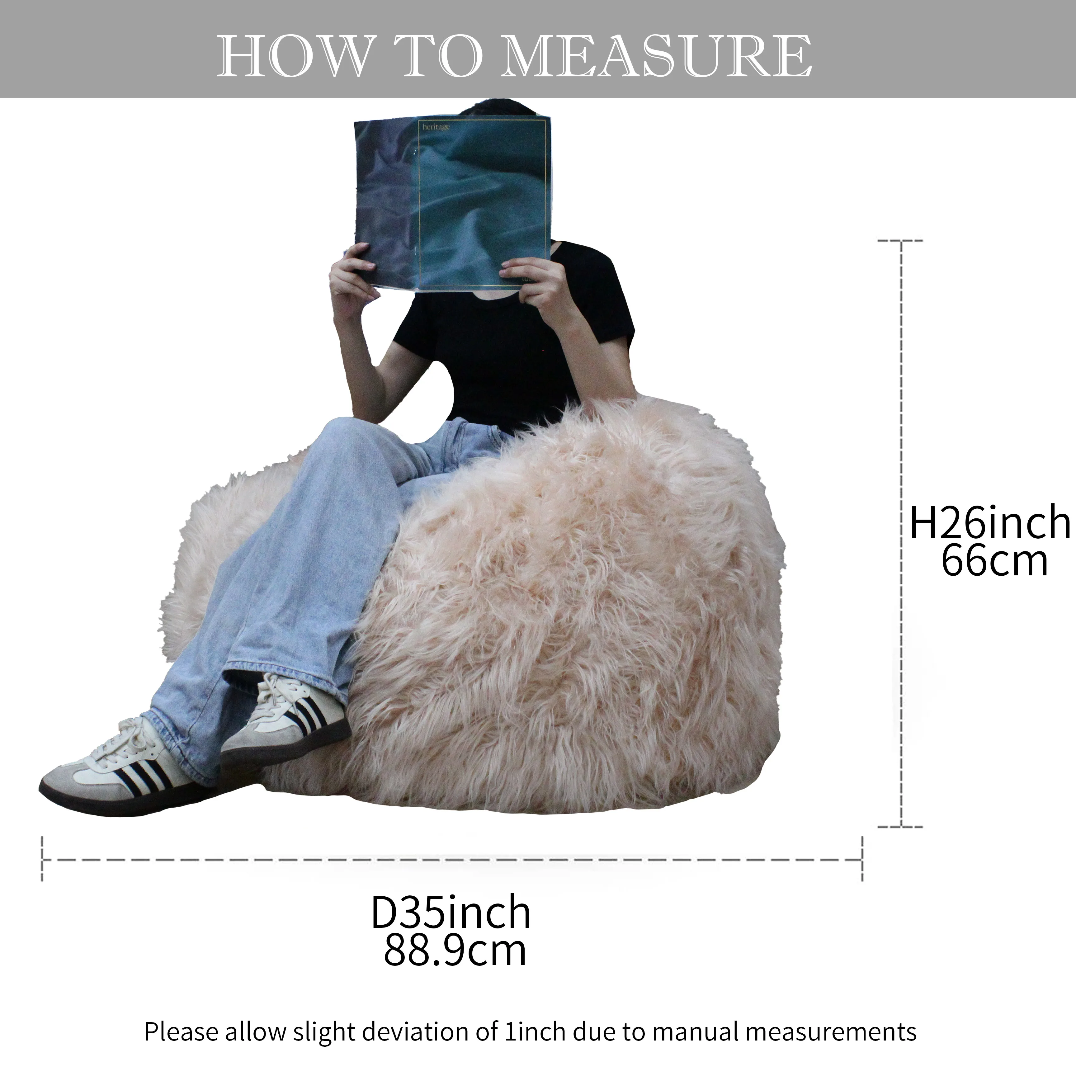 Luxury Faux Fur Shredded Foam Bean Bag Shredded Foam Chair Large Lazy