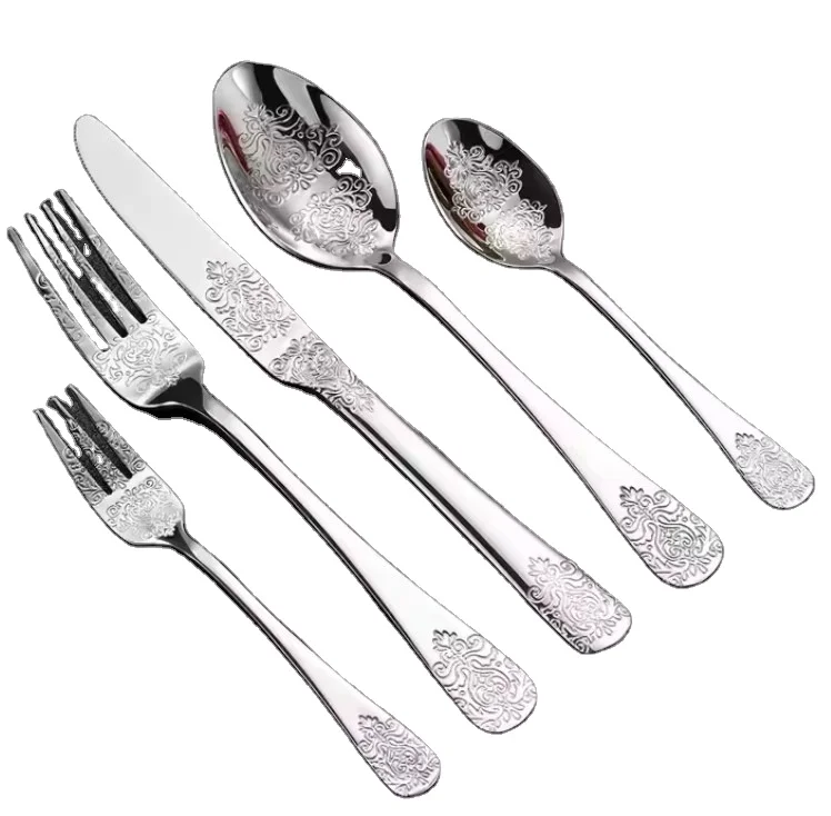 Classic Restaurant Hotel Cutlery 18/10 Flatware Silver Knife Spoon Fork
