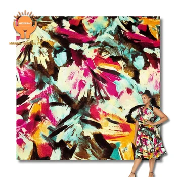 High quality comfortable and breathable polyester fabric digital printing jacquard for women's clothes dresses shirts