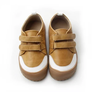 Babyhappy Patent 2026 New Breathable Light Weight Genuine Leather Zerp Drop Wide Toe Barefoot Shoes for Child