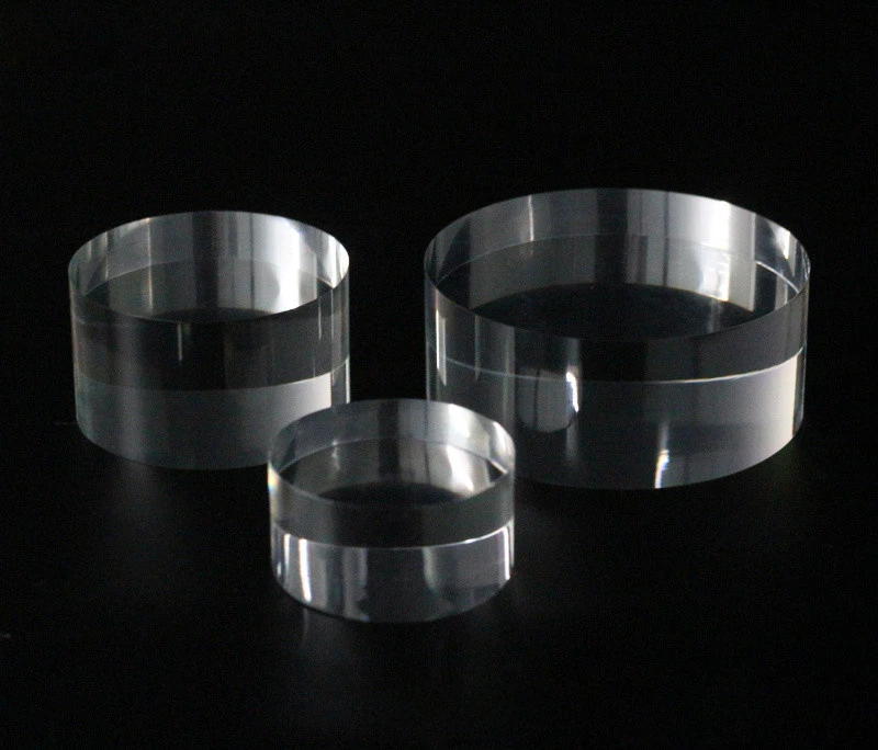 BL005 оптовая продажа Круглый прозрачный акриловый выставочный блок от