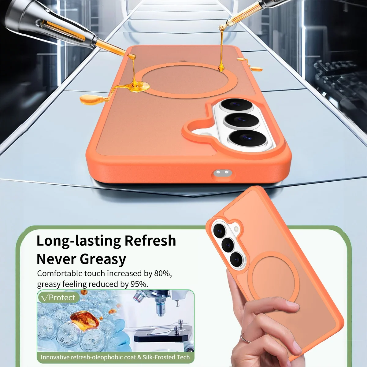 product luxury skin feel magnetic ultra thin magnetic custom mobile phone case cover with wireless charging for samsung s26 pro 17 air-3