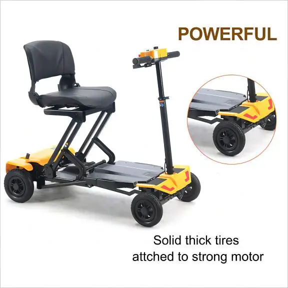 Auto Folding Disabled Elderly Person Mobility Power 4 Wheel Scooter For