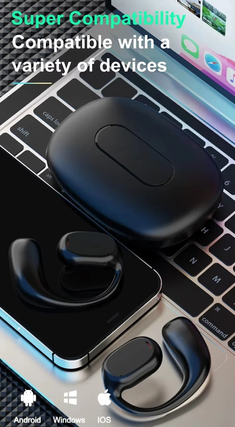 Frete grátis itens LED display touch control bluetooths fones de ouvido sem fio headset T280 esportes aberto earhook earbuds earphones